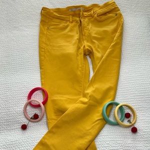 Zara Stretch Skinny Jeans (Yellow) Size:6